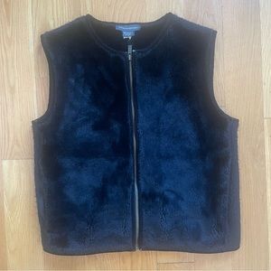 Banana Republic Faux-fur Vest, Black Small